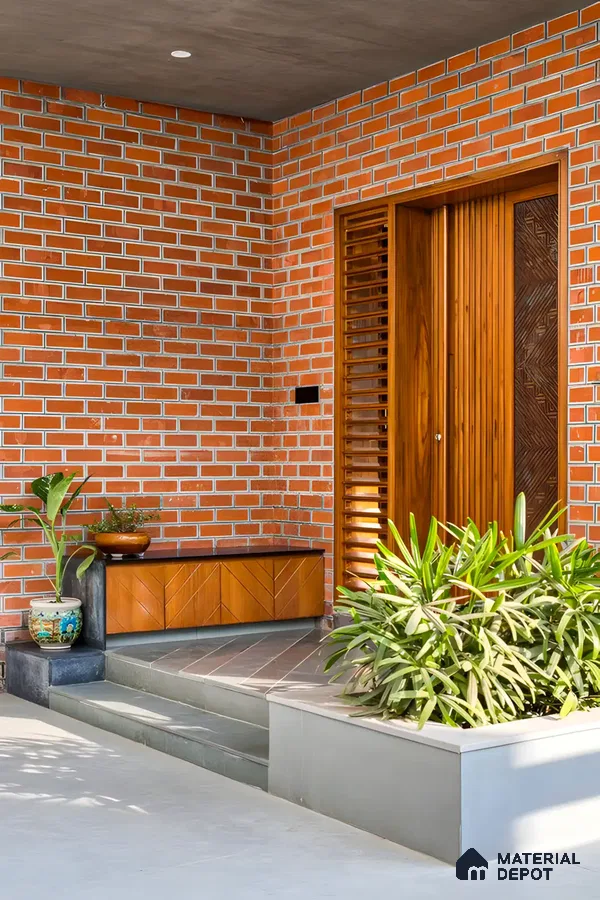 Welcoming Entrance with Brick and Wood | Material Depot