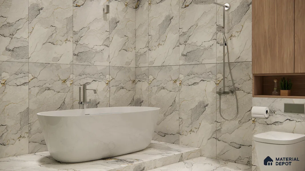 Endless Wall & Floor Tile TL 06207 Endura Alpine Cream 4 ft x 2 ft Vitrified Matte Finish - 9 mm (Random Design 4) | Suitable for Living Room,Bedroom,Bathroom & Kitchen
