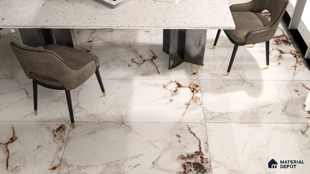 Endless Wall & Floor Tile TL 06194 Lumina Arctic Radiance 4 ft x 2 ft Vitrified Glossy Finish - 9 mm (Random Design 4) | Suitable for Living Room, Bedroom, Bathroom & Kitchen