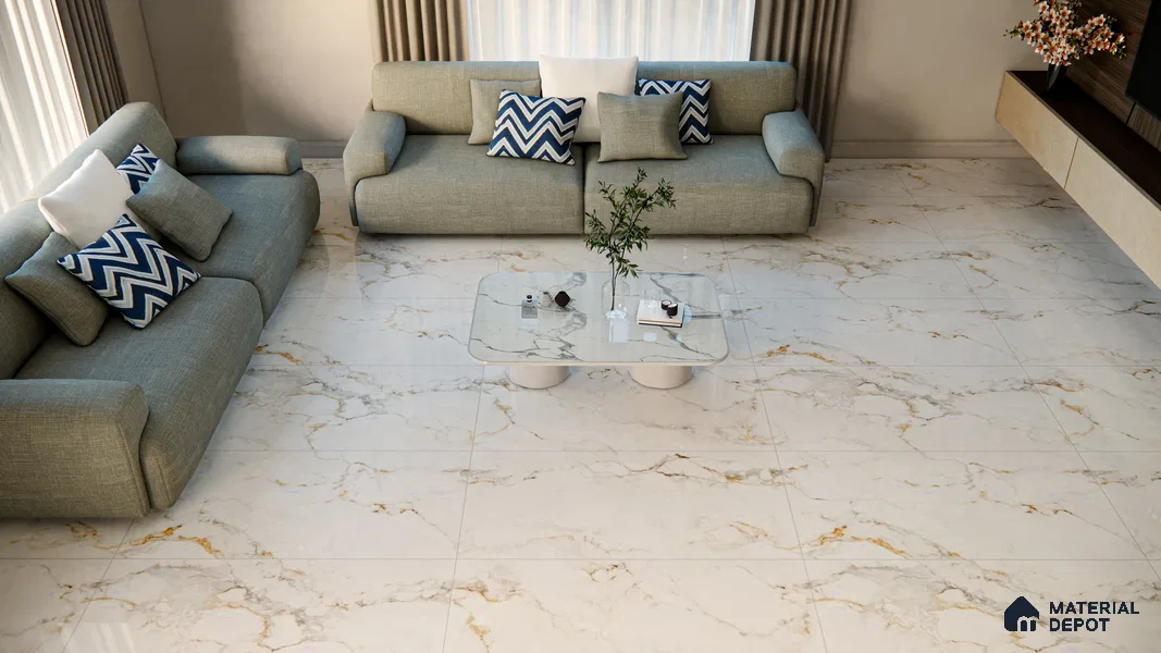 Budget Friendly Endless Wall & Floor Tile Value for Money TL 05963 Terravia Vennix 4 ft x 2 ft - Vitrified Endless Glossy Finish - 8.5 mm | 4 Random Designs | Suitable for Living Room, Bedroom & Bathroom