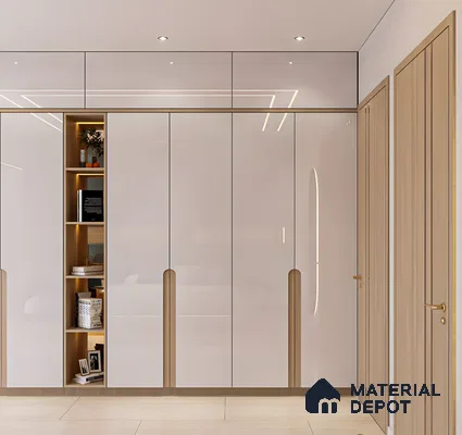 White Wardrobe and Built-in Shelving | Material Depot