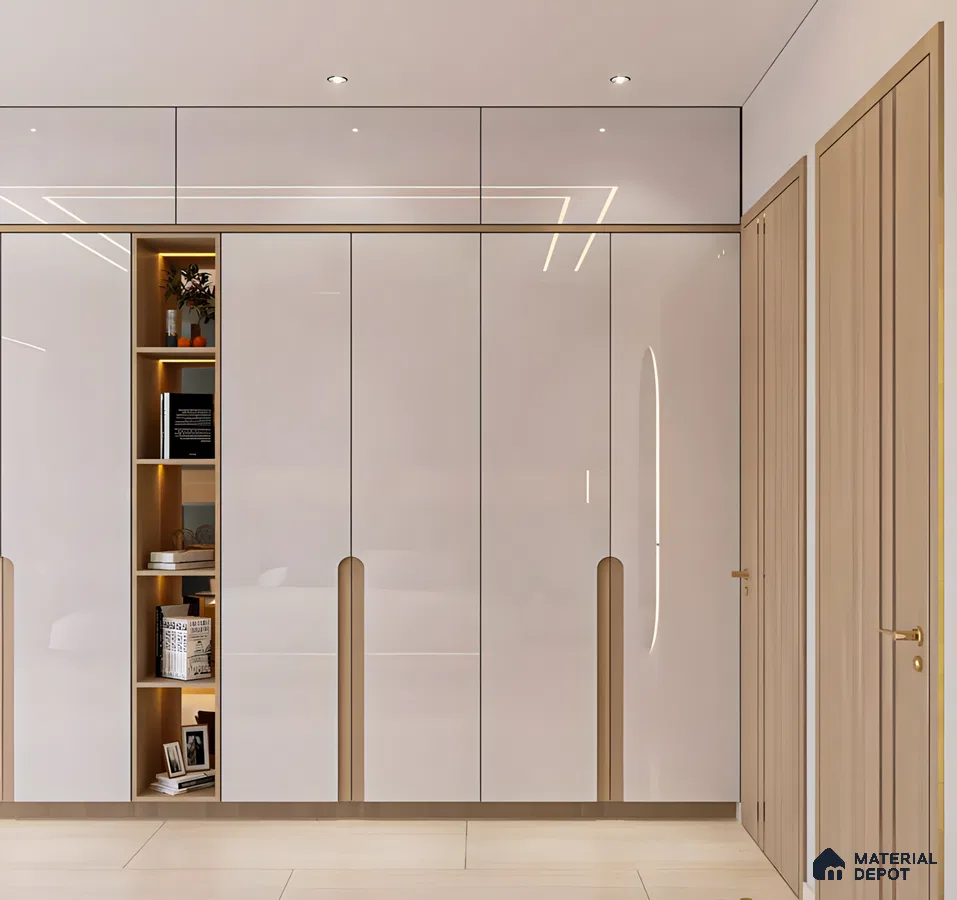White Wardrobe and Built-in Shelving | Material Depot