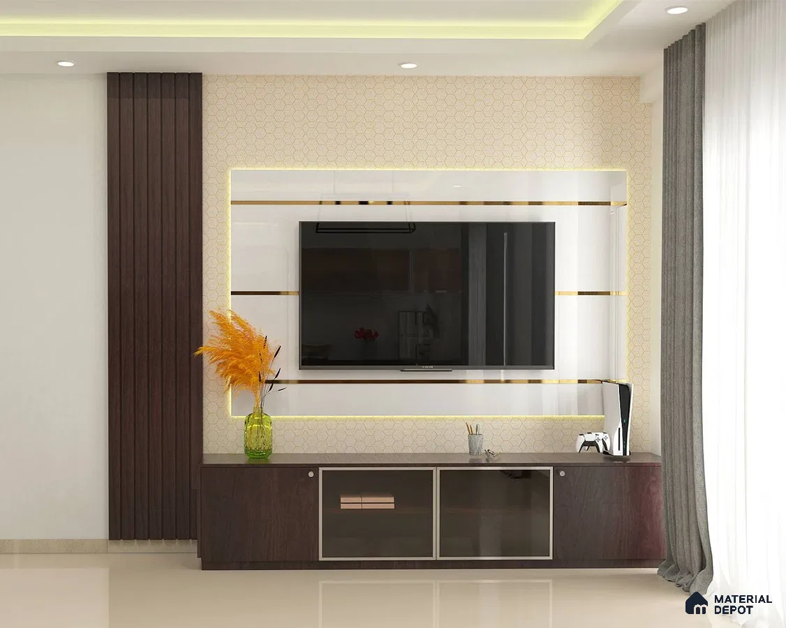 Spacious Wooden TV Unit