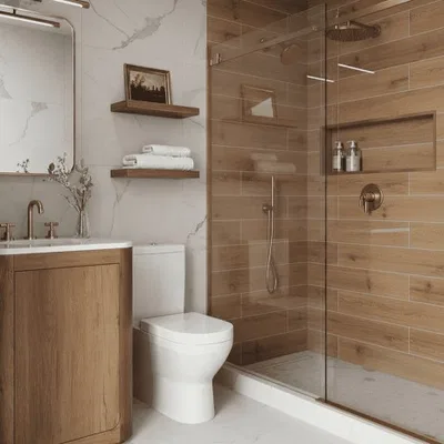 Closeup application image of Wooden Wall Tile