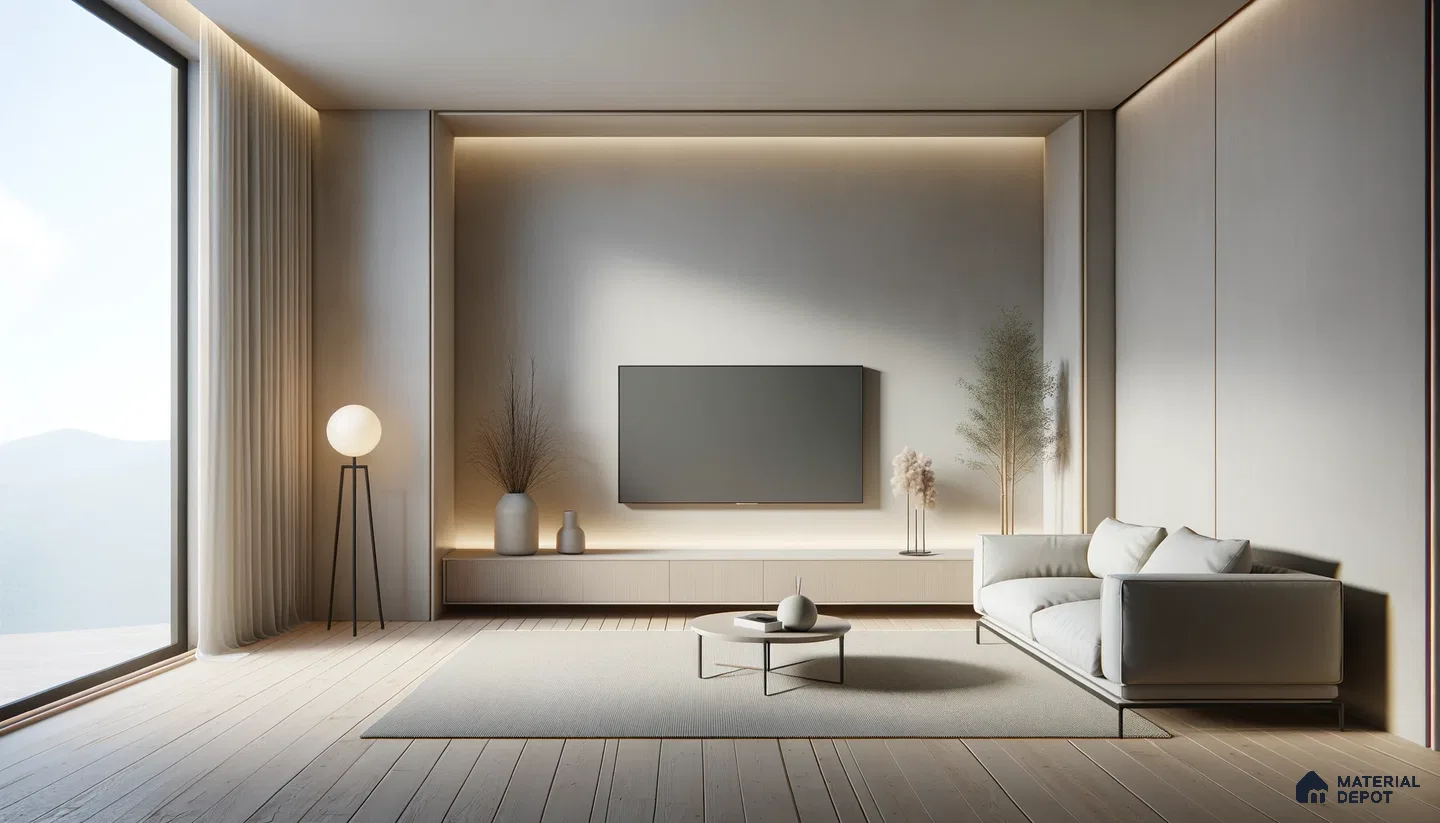 Zen minimalist living room capturing the essence of uncluttered space | Material Depot