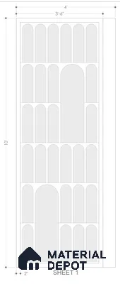 Duco Paintable Arched Harmony CNC Made HDHMR Panel 10 ft x 4 ft - 25 mm