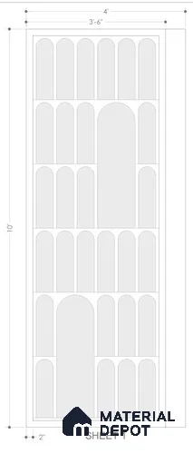Duco Paintable Arched Harmony CNC Made HDHMR Panel 10 ft x 4 ft - 25 mm