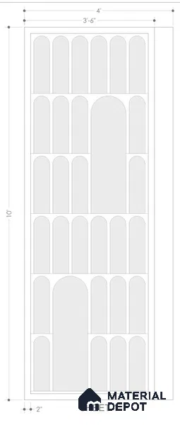 Duco Paintable Arched Harmony CNC Made HDHMR Panel 10 ft x 4 ft - 25 mm