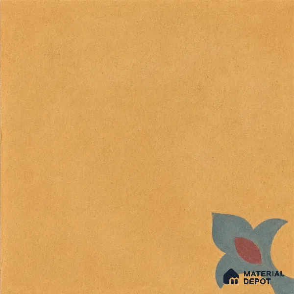 Athangudi Handmade Center Tile TL 10878 Ochre Heritage Knot 10 x 10 inch Concrete Pearl Finish - 18 mm | Suitable for Indoor Flooring in Living Room, Bedroom, Dining Area & Foyer