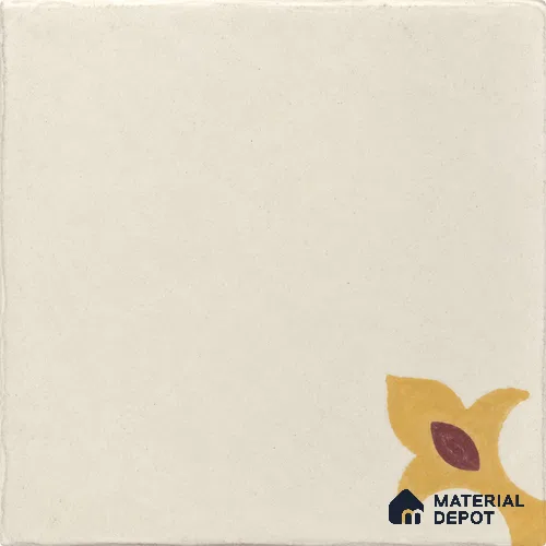 Athangudi Handmade Center Tile TL 10878 C Ivory Gold Knot 10 x 10 inch Concrete Pearl Finish - 18 mm | Suitable for Indoor Flooring in Living Room, Bedroom, Dining Area & Foyer