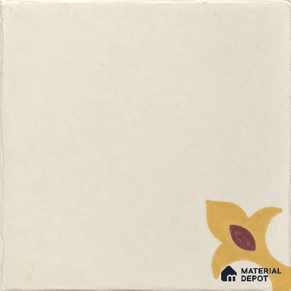 Athangudi Handmade Center Tile TL 10878 C Ivory Gold Knot 10 x 10 inch Concrete Pearl Finish - 18 mm | Suitable for Indoor Flooring in Living Room, Bedroom, Dining Area & Foyer