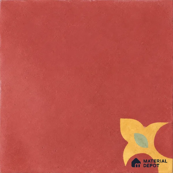 Athangudi Handmade Center Tile TL 10878 D Rust Gold Knot 10 x 10 inch Concrete Pearl Finish - 18 mm | Suitable for Indoor Flooring in Living Room, Bedroom, Dining Area & Foyer