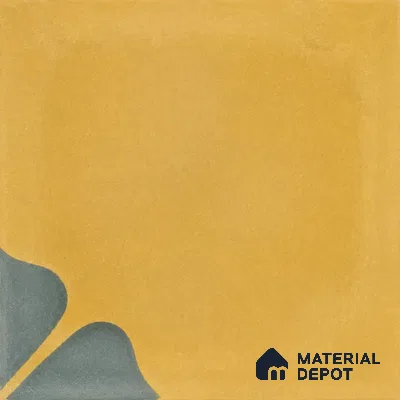 Athangudi Handmade Center Tile TL 10872 D Ochre Indigo Bloom 10 x 10 inch Concrete Pearl Finish - 18 mm | Suitable for Indoor Flooring in Living Room, Bedroom, Dining Area & Foyer
