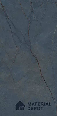 Marble Bardiglio Wall & Floor Tile TL 05612 E Steel Blue 4 ft x 2 ft Matte Finish Vitrified Tile - 9 mm | 6 Random Designs | Suitable For Living Room, Bedroom, Kitchen