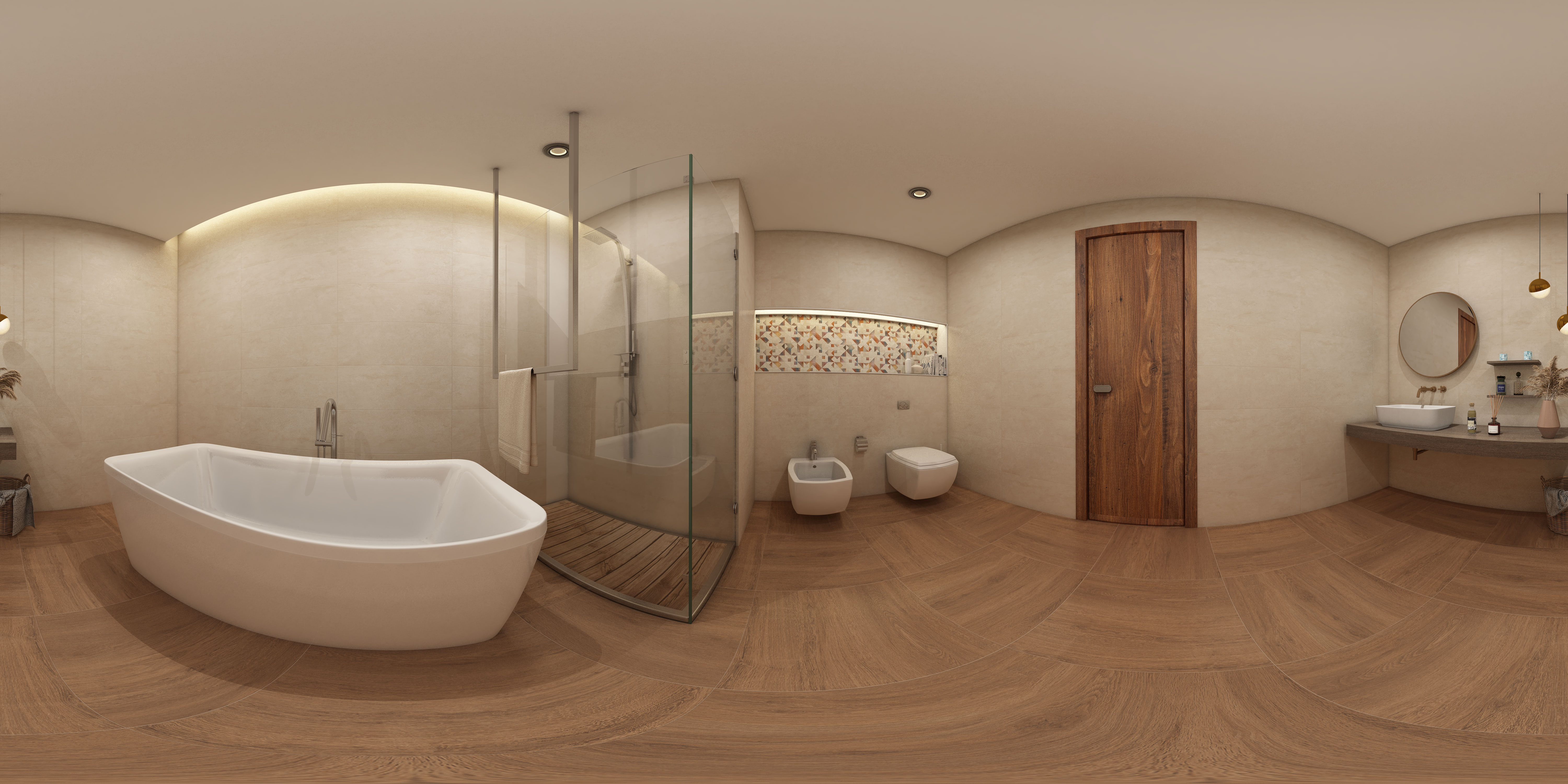 Brown Wood Floor Tile TL 06806 B Lustra Urban Dune 2 ft x 2 ft Vitrified Carving Matte Finish - 9 mm | 4 Random Design | Suitable for Living Room, Bedroom, Bathroom