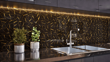 Glass Highlighter Tiles for Kitchen