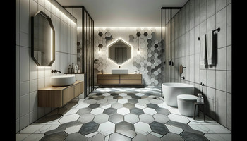 Bathroom Hexagonal Floor Tiles
