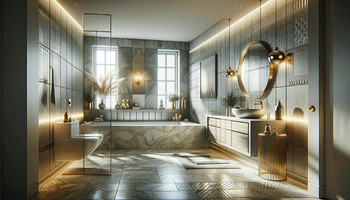 Metallic Finish Designer Tiles for Bathroom