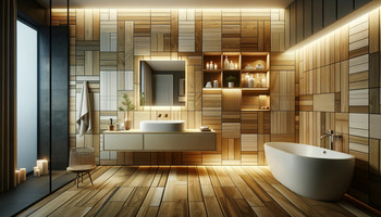 Wood & Laminate Designer Tiles for Bathroom